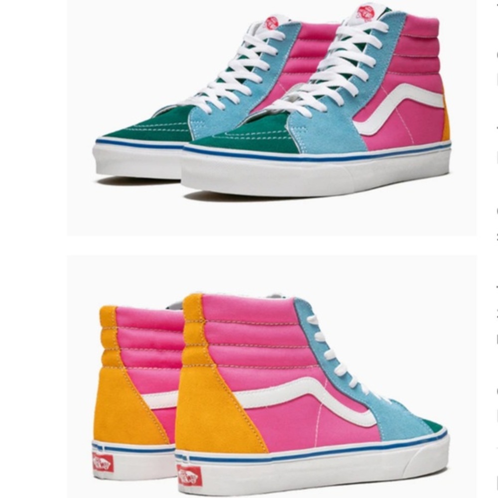 Vans SK8-HI Women’s Shoes Multi Colour/Bright, pink/teal/gold/skyblue, 6.5W, 5M